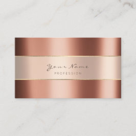 Cartão De Visita Rosa de Cobre de Grelha Mínima Metálica do Planeja