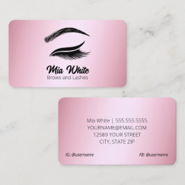 Cartão De Visita Rosa de correias e chicanas Douradas