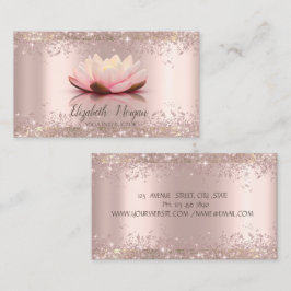 Cartão De Visita Rosa de Flor de Lotus Dourada - Poeira Ioga