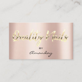 Cartão De Visita Rosa de logotipo de código QR do Unhas Studio Qual