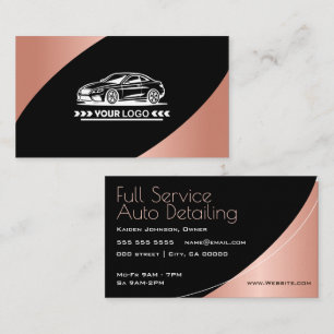 Cartão De Visita Rosa de logotipo Dourado Elegante