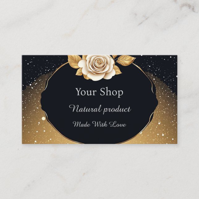 Cartão De Visita Rosa de Ouro (Frente)