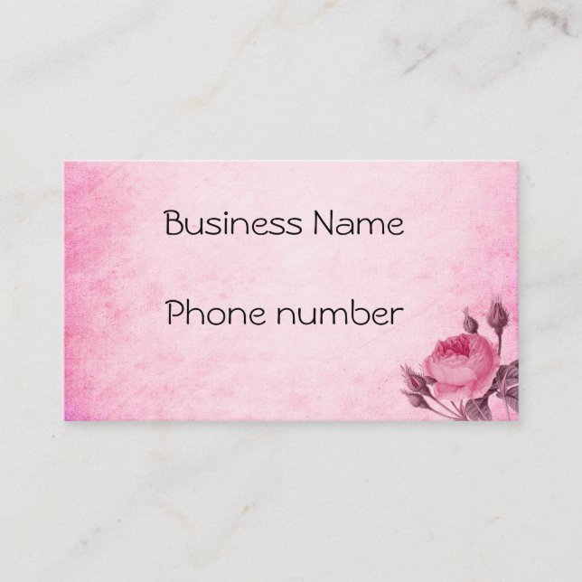 Cartão De Visita Rosa dia de os namorados (Frente)