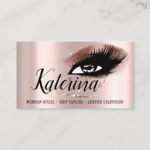 Cartão De Visita Rosa Diamante do Artista Makeup Hair Salon Eyelash