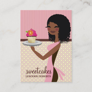 Cartão De Visita Rosa do afro-americano de Cutie de 311 cupcakes