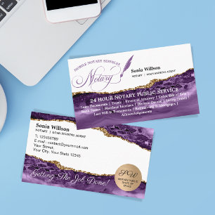 Cartão De Visita Rosa do agente de assinatura de empréstimo e notár