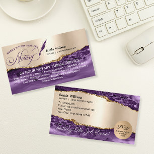 Cartão De Visita Rosa do agente de assinatura de empréstimo e notár