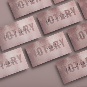 Cartão De Visita Rosa do Agente de Assinatura Notária Móvel Dourado