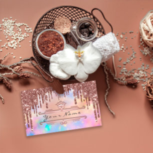 Cartão De Visita Rosa do Hológrafo do Planejador de Eventos de Maq