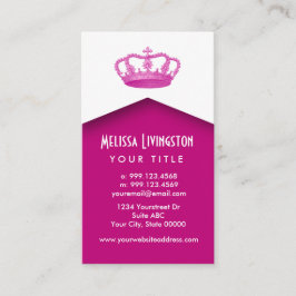 Cartão De Visita ROSA do modelo V9 da princesa ou da rainha dos