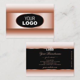 Cartão De Visita Rosa do Ouro do do quadro Oval Dourado com Rosa p