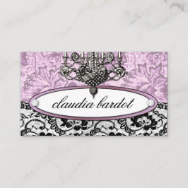 Cartão De Visita rosa do vintage de 311-Frenchie Budoir |