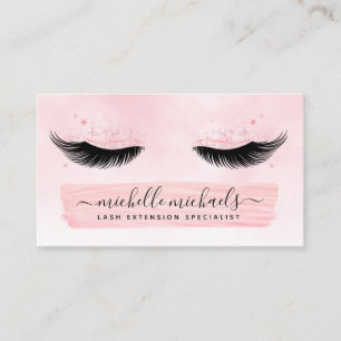 Cartão De Visita Rosa Dourada Lashes OcularesLashesLâmpadasDepois d