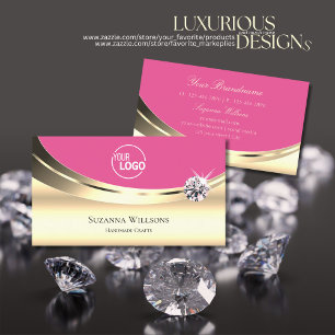 Cartão De Visita Rosa Dourada Luxusta com Diamante Estimulante de L