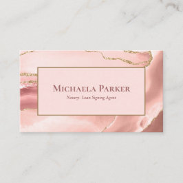 Cartão De Visita Rosa Dourado Agate Geode Professional