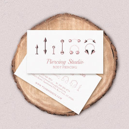 Cartão De Visita Rosa Dourado Body Piercing Studio