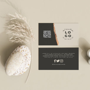 Cartão De Visita Rosa dourado brilhante obrigado preto rosa moderno