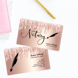 Cartão De Visita Rosa Dourado Drives Modern Notary Loan Signal Agen
