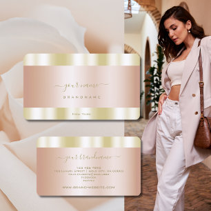 Cartão De Visita Rosa, Dourado e Dourado, glamour Professional
