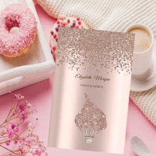 Cartão De Visita Rosa Dourado Moderno e Elegante Diamantes Brilho B