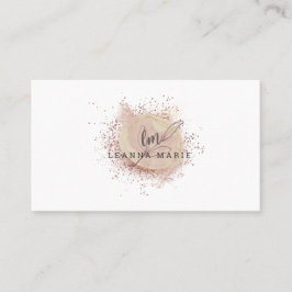 Cartão De Visita Rosa Dourado Moderno Glitter Blush Aquarela
