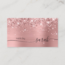 Cartão De Visita Rosa Dourado Rosa Brilhante Glamouroso Estiloso As
