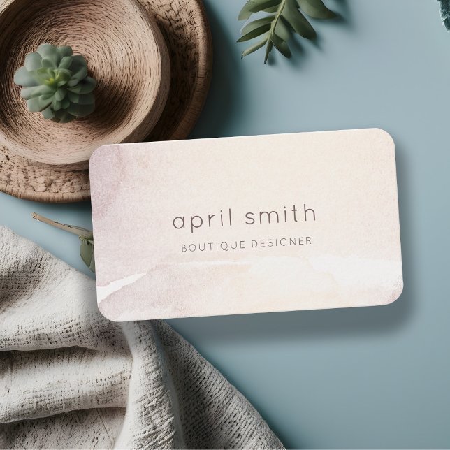 Cartão De Visita Rosa Elegante, cor d'água Dourada (Criador carregado)