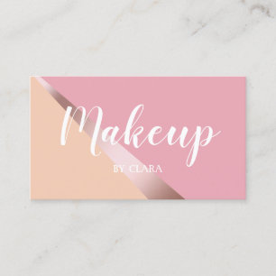 Cartão De Visita Rosa elegante, cor-de-rosa e geométrico laranja, 