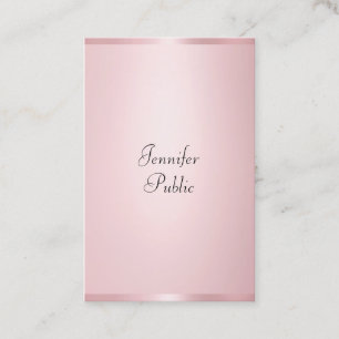 Cartão De Visita Rosa Elegante para Profissionais de Caligrafia Mod