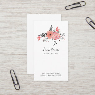 Cartão De Visita Rosa floral