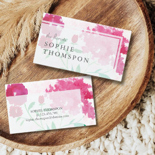 Cartão De Visita Rosa floral elegante
