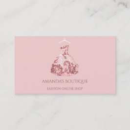 Cartão De Visita Rosa Glitter Logotipo da Moda do Evento de Moda Co