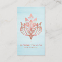 Rosa Gold Foil Lotus Fllower Blue Watercolor