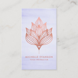 Cartão De Visita Rosa Gold Foil Lotus Flor Puro Watercolor