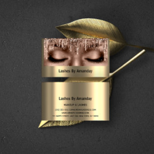 Cartão De Visita Rosa Lux Dourado de Extensão dos Eyelashes
