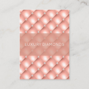 Cartão De Visita Rosa Luxo Dourado Brilhante Diamante Acolchoado