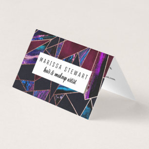 Cartão De Visita Rosa Luxuroso Dourado mármico de tinta líquida