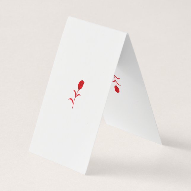 Cartão De Visita Rosa Madder, Lava Vermelho, Design floral (Verso)