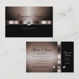 Cartão De Visita Rosa moderno escuro Dourado e preto com tons retar
