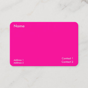 Cartão De Visita rosa neon -minimalista