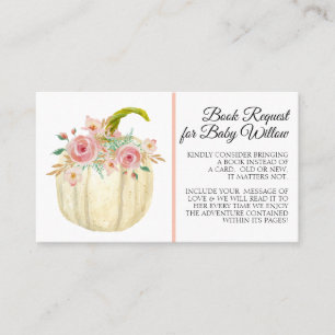 Cartão De Visita Rosa Peony Blush Pink Floral Pumpkin Book Solicita