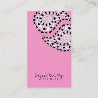 Cartão De Visita Rosa preto cor-de-rosa de 311 Myah Paisley