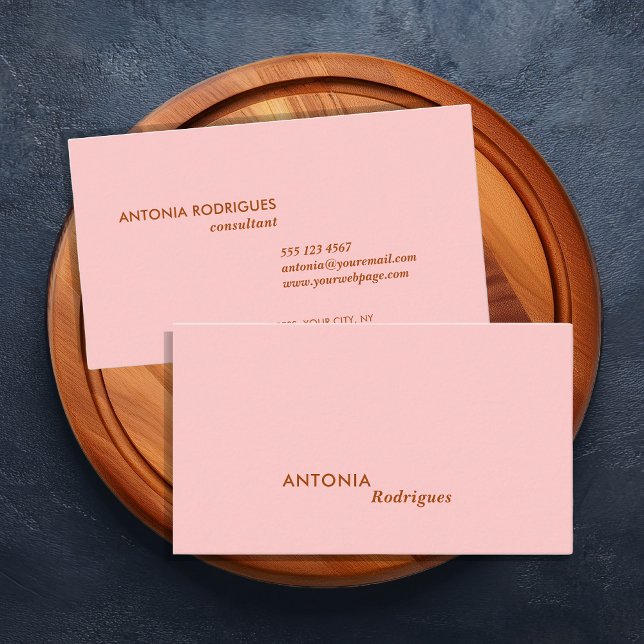 Cartão de visita Rosa Profissional Moderno (Blush Pink and Orange Modern and Professional business cards. Add your name and details buy online)