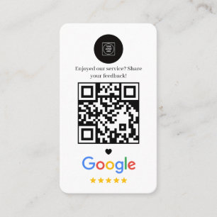Cartão de Visita Rosa QR de Avaliação 5 Estrelas