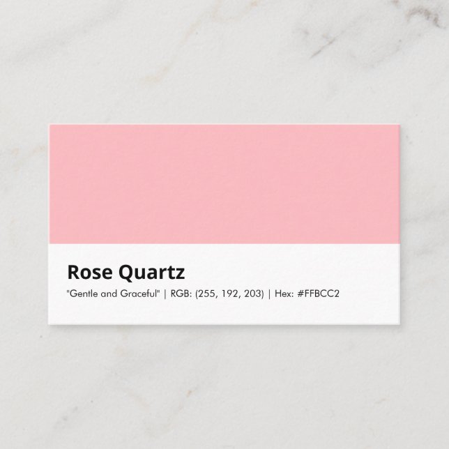 Cartão De Visita Rosa Quartzo | Cor "Suave e Graciosa" (Frente)