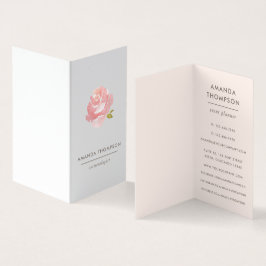 Cartão De Visita Rosa Rosa Pálida Aquarela Chic