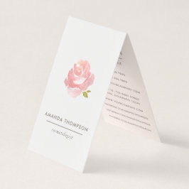 Cartão De Visita Rosa Rosa Pálida Aquarela Chic