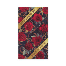 Rosa vermelha Dourado Damask QR Code Earring Displ