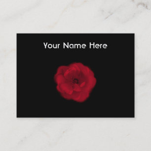 Cartão De Visita Rosa vermelha. Fundo preto