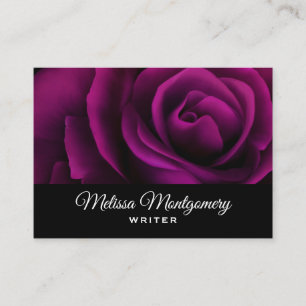 Cartão De Visita Rosa vermelha Roxo Gótica